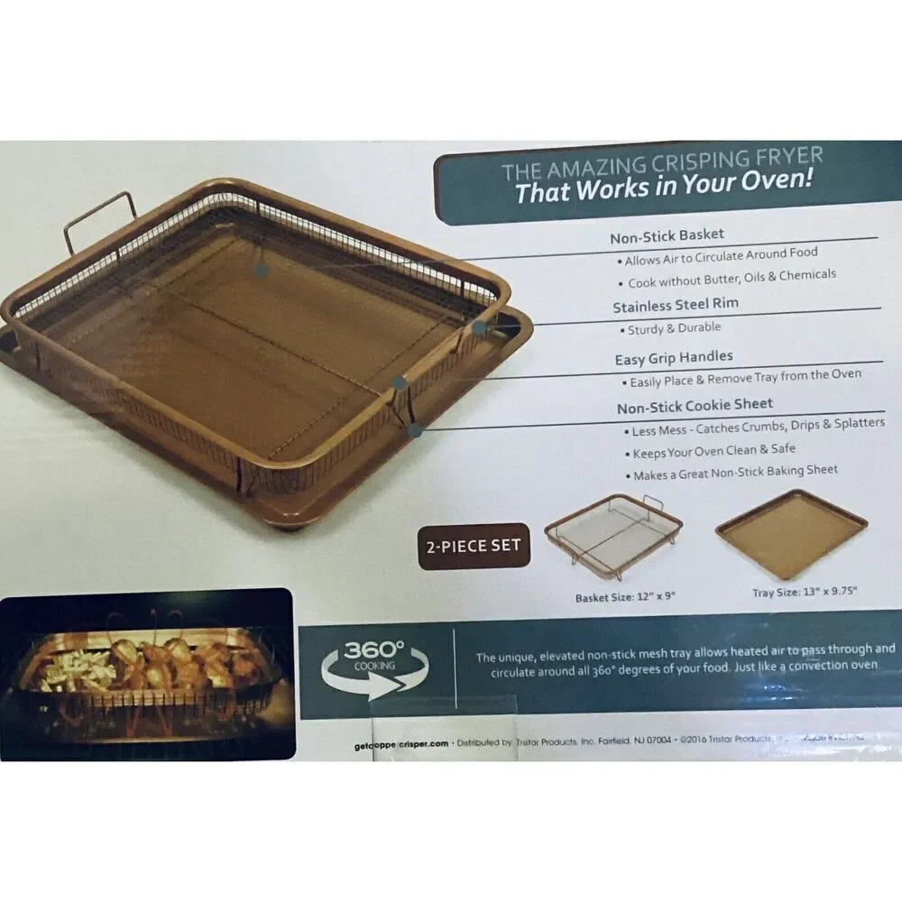 Copper Crisper By Copper Chef Non-stick Bakeware Healthy Eating 2 Piece Set